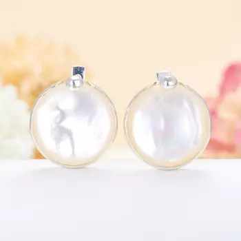 Серьги перламутр белый (серебро 925 пр.)