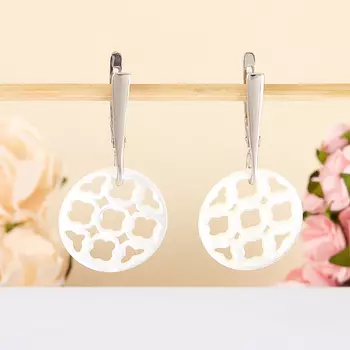 Серьги перламутр белый (серебро 925 пр.)