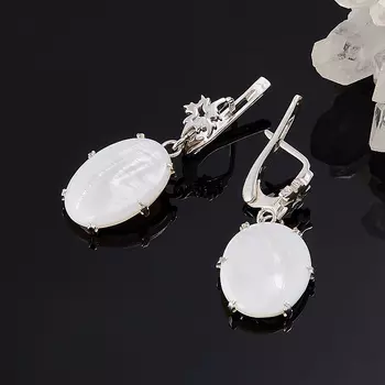 Серьги перламутр белый (серебро 925 пр.)