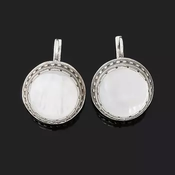 Серьги перламутр белый (серебро 925 пр. оксидир.)