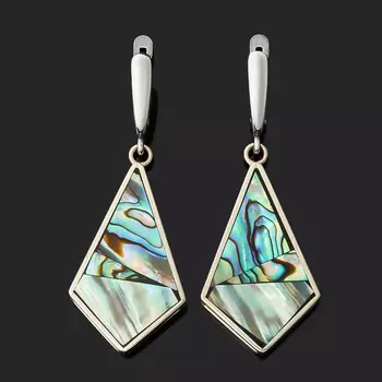 Серьги перламутр галиотис (нейзильбер)