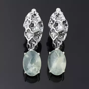 Серьги пренит (серебро 925 пр. оксидир.)