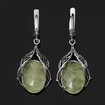 Серьги пренит (серебро 925 пр. оксидир.)