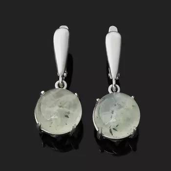 Серьги пренит (серебро 925 пр. родир. бел.)