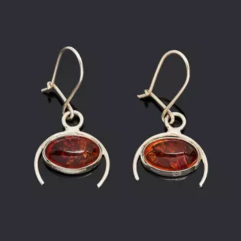 Серьги янтарь (биж. сплав)