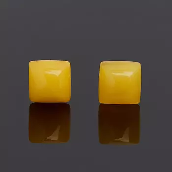 Серьги янтарь (латунь посеребр.) пуссеты