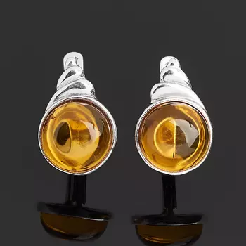 Серьги янтарь пресс (серебро 925 пр. родир. бел.)