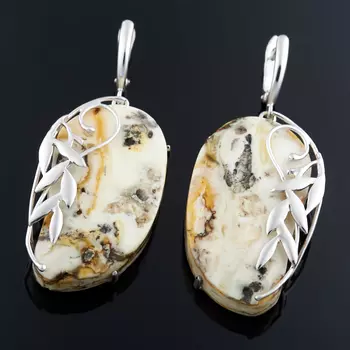 Серьги янтарь (серебро 925 пр.)