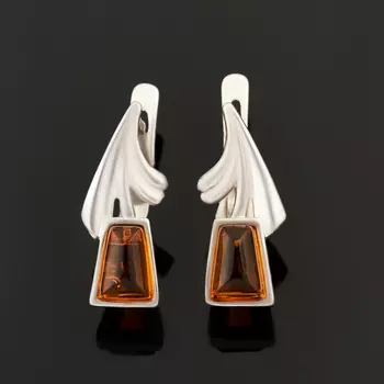 Серьги янтарь (серебро 925 пр.)