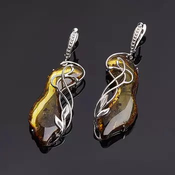 Серьги янтарь (серебро 925 пр.)