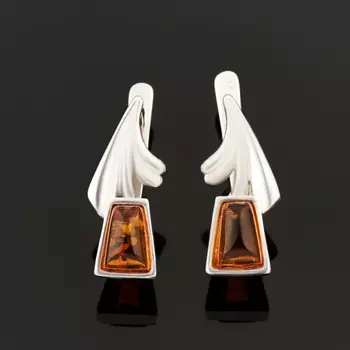 Серьги янтарь (серебро 925 пр.)