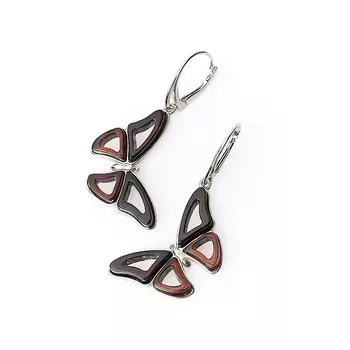 Серьги янтарь (серебро 925 пр.)