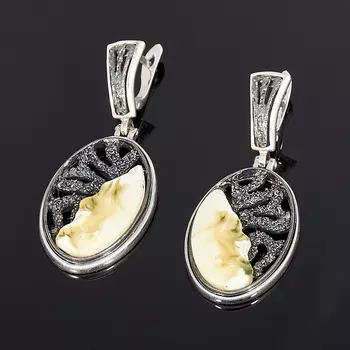 Серьги янтарь (серебро 925 пр.)