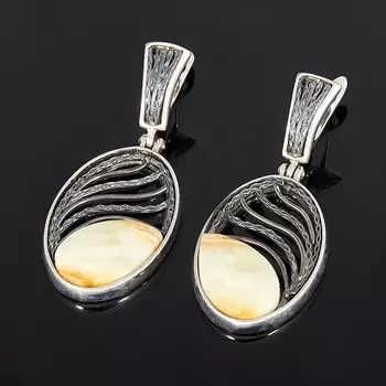 Серьги янтарь (серебро 925 пр.)