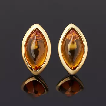 Серьги янтарь (серебро 925 пр. позолота) пуссеты