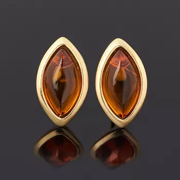 Серьги янтарь (серебро 925 пр. позолота) пуссеты