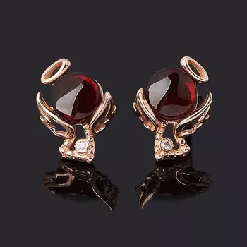 Серьги янтарь (серебро 925 пр. позолота) пуссеты