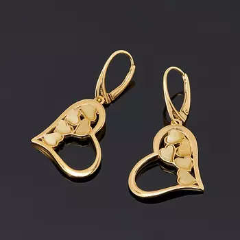 Серьги янтарь (серебро 925 пр., позолота)