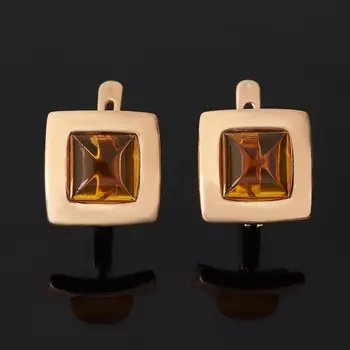 Серьги янтарь (серебро 925 пр. позолота)