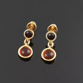 Серьги янтарь (серебро 925 пр. позолота) пуссеты