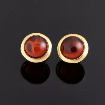 Серьги янтарь (серебро 925 пр. позолота) пуссеты