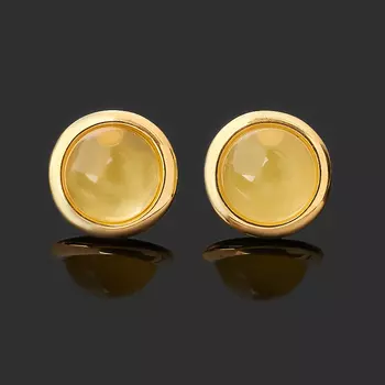 Серьги янтарь (серебро 925 пр. позолота) пуссеты