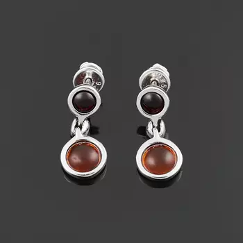 Серьги янтарь (серебро 925 пр. родир. бел.) пуссеты