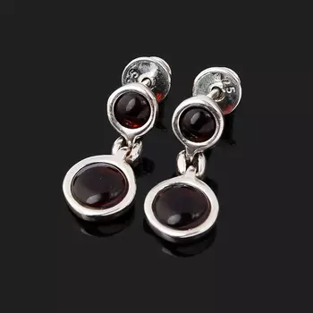 Серьги янтарь (серебро 925 пр. родир. бел.) пуссеты