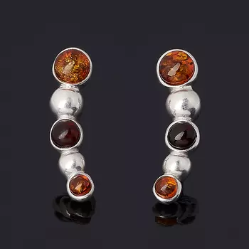 Серьги янтарь (серебро 925 пр. родир. бел.) пуссеты
