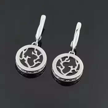 Серьги янтарь (серебро 925 пр. родир. бел.)