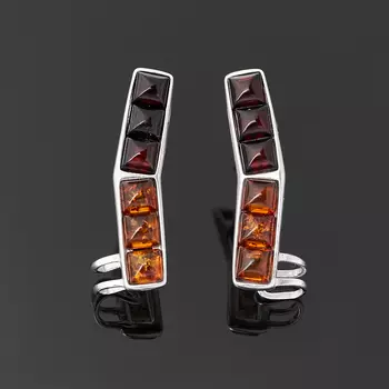 Серьги янтарь (серебро 925 пр. родир. бел.) пуссеты