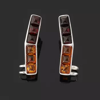 Серьги янтарь (серебро 925 пр. родир. бел.) пуссеты