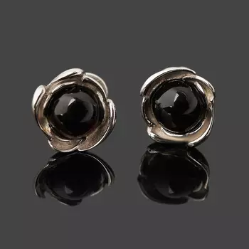 Серьги янтарь (серебро 925 пр. родир. бел.) пуссеты