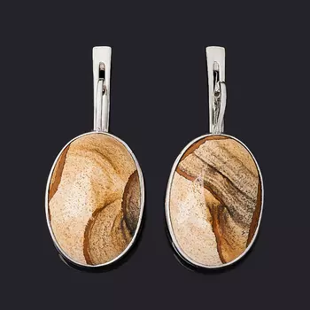 Серьги яшма рисунчатая (серебро 925 пр.)