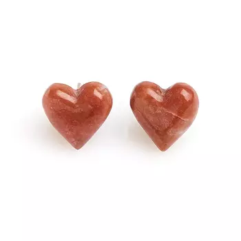 Серьги яшма уральская пуссеты (биж. сплав)