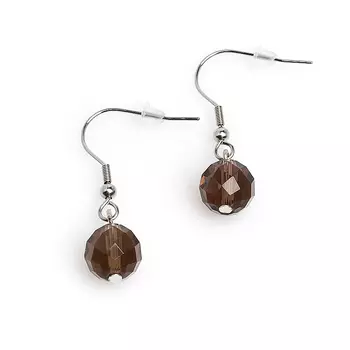 Серьги раухтопаз (биж. сплав, сталь хир.) огранка