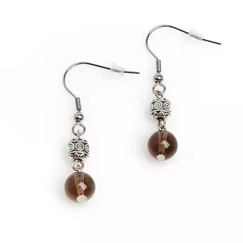 Серьги раухтопаз (биж. сплав, сталь хир.)