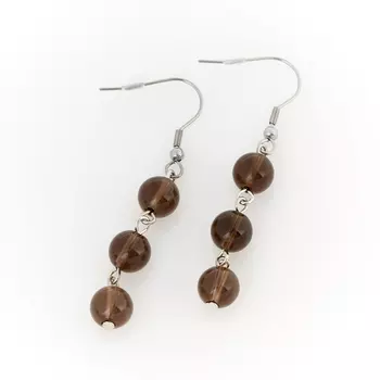 Серьги раухтопаз (биж. сплав, сталь хир.)