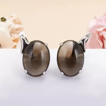 Серьги раухтопаз (серебро 925 пр.)