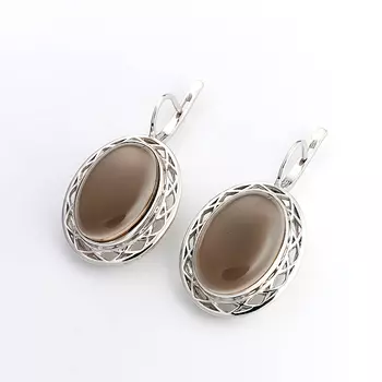 Серьги раухтопаз (серебро 925 пр.)