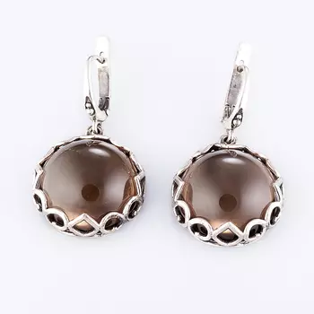 Серьги раухтопаз (серебро 925 пр.)