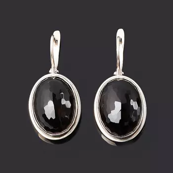 Серьги раухтопаз (серебро 925 пр.) огранка