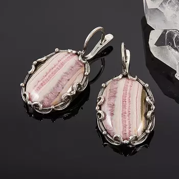 Серьги родохрозит (серебро 925 пр.)