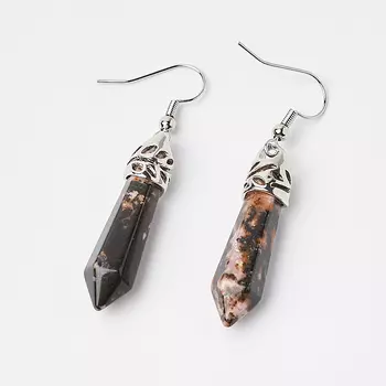 Серьги родонит (биж. сплав)