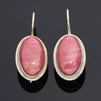 Серьги родонит (серебро 925 пр.)