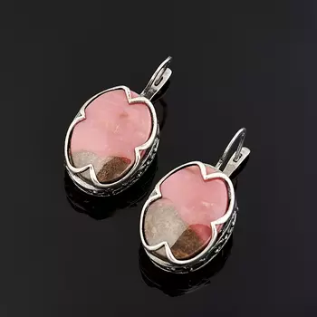 Серьги родонит (серебро 925 пр.)