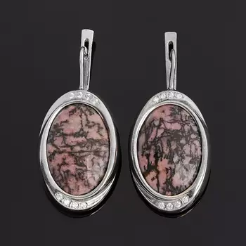 Серьги родонит (серебро 925 пр.)