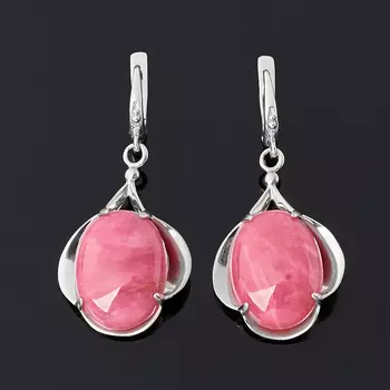Серьги родонит (серебро 925 пр.)
