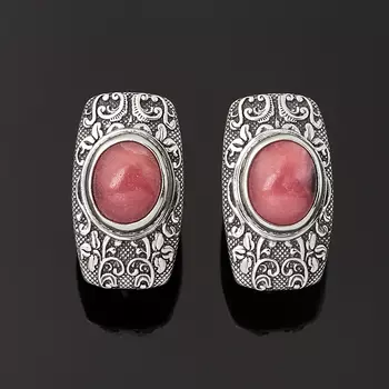 Серьги родонит (серебро 925 пр.)