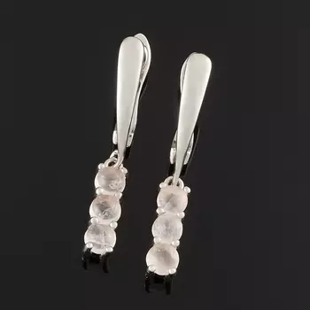 Серьги розовый кварц (серебро 925 пр.)